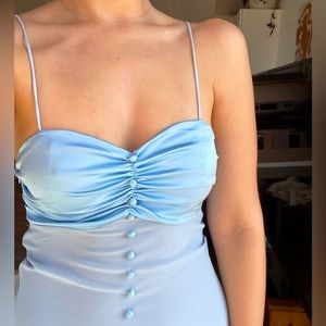 Cut out Two tone powder blue mini dress